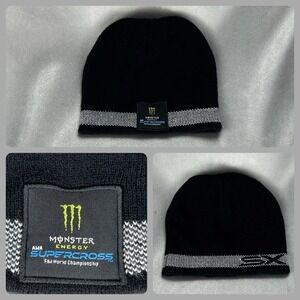 Monster Energy AMA Supercross Championship Beanie Adult OS Black Knit Acrylic SX
